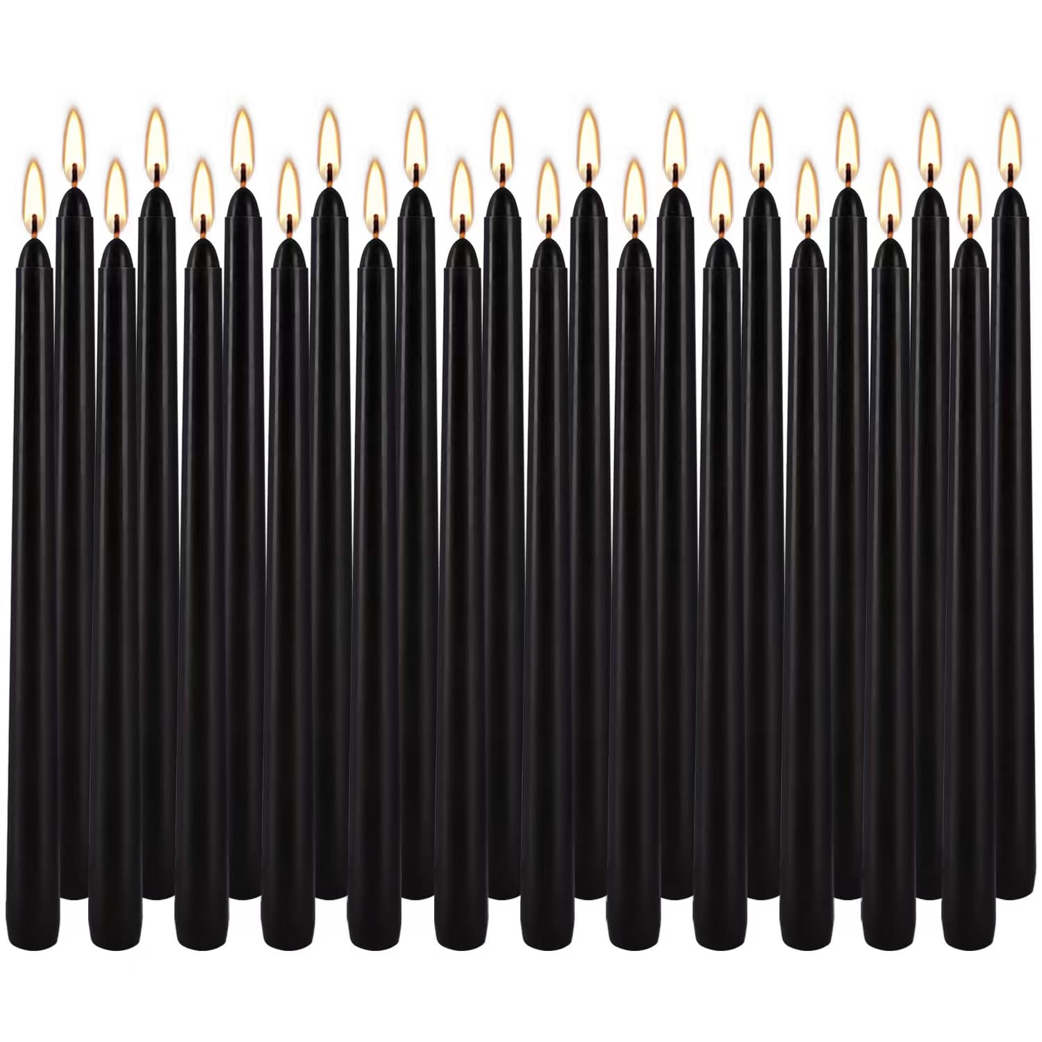12PCS 10-Inch Black Bleeding Taper Candles,Vampire Tears Taper Candles- Unscented Ideal for Halloween, Christmas, Rituals, and Themed Party Decor